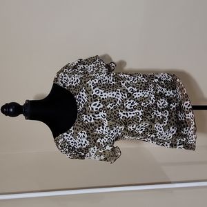 Ashro Short Sleeve Animal Print Top - L